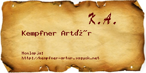 Kempfner Artúr névjegykártya
